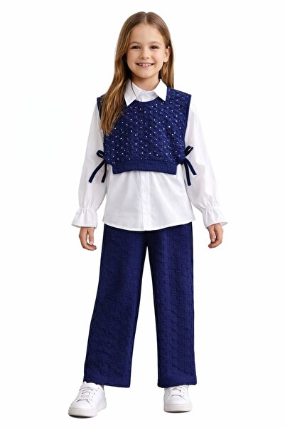 Kids GÖMLEK YELEK PANTOLONLU ÜÇLÜ TAKIM-14 YAŞ