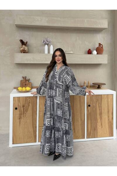 JESSE STORY Women's Hijab Dress Modal Fabric Shawl Patterned Dress Code: Js26...