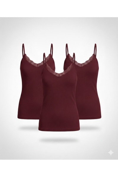 woan Comfort 3-Piece Ribbed Strap Athlete Set – Lace Collar – Everyday Comfort