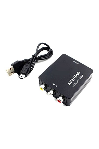 TAPLIN Av To HDMI Rca Composit Audio Video HDMI Görüntü Çevirici Full Hd ve 7...