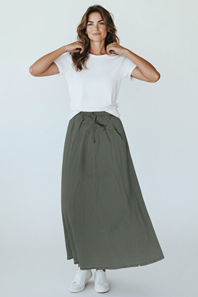 ECE GİYİM Women's Cotton Sports Skirt with Elastic Waist and Pockets, Cotton ...