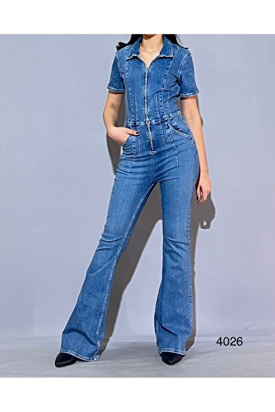 MYJEANSKOLİK Önden Fermuarlı Likralı İspanyol Paça Jean Tulum