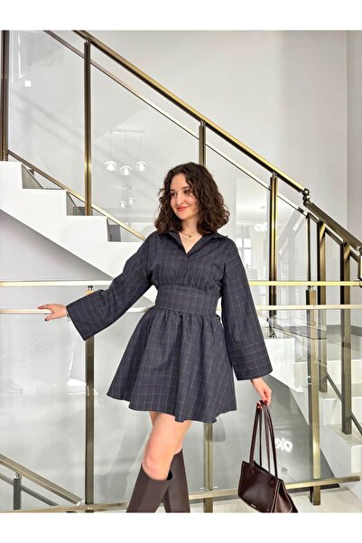 Sude Kızanlıklı Rochie cămașă cu corset în talie