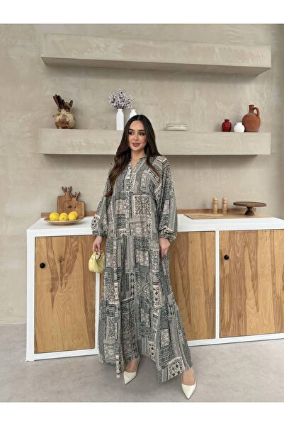 JESSE STORY Women's Hijab Dress Modal Fabric Shawl Patterned Dress Code: Js26...