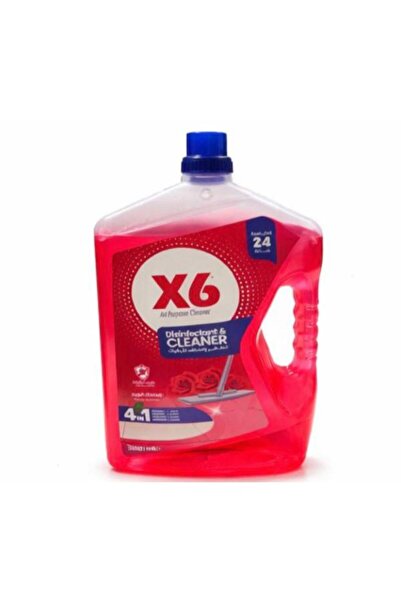 X6 Disinfectant & All-Purpose Floor Cleaner – Long Lasting Rose Scent – 4-in-...