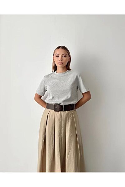 Vinales Women's Crew Neck Cotton T-Shirt - Gray