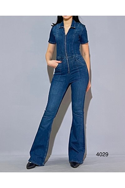 MYJEANSKOLİK Önden Fermuarlı Likralı İspanyol Paça Jean Tulum