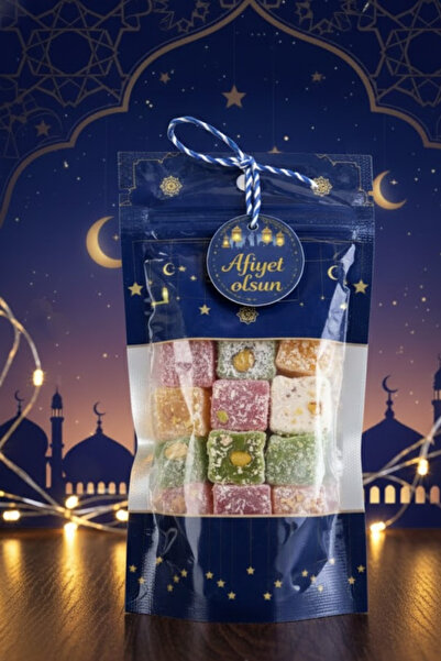 Palifix SET(9x17 Doypack+İp+Afiyet Olsun Kartı) Hurma Lokum Şeker Hediye Kutu...
