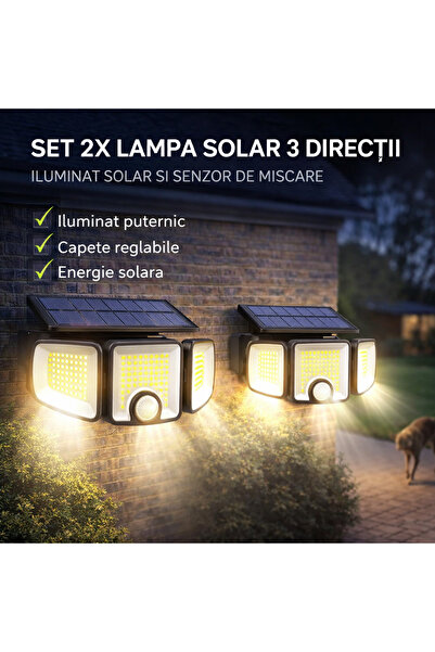 Generic Set of 2 Solar LED Spotlights with Motion Sensor