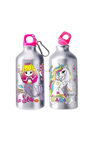 TeTea Аксесоари Чайник, 500 мл алуминиева бутилка за вода, Малката русалка