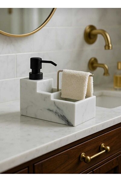 Home MARMO Sıvı Sabunluk Gerçek Mermer Beyaz