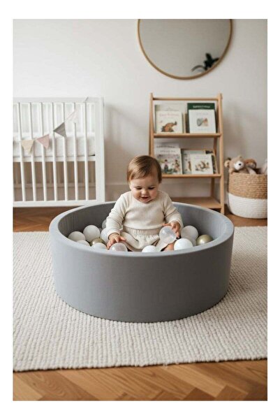Generic حوض كرات إسفنجية ناعمة للأطفال 90×30 سم مع 50 كرة