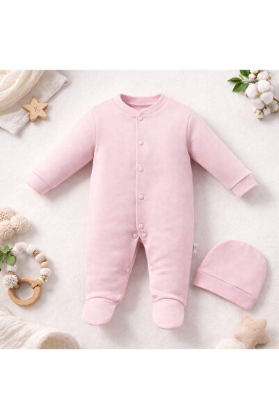 moukou 100% Cotton Interlock Non-Operational Baby Romper – Long Sleeves, Boot...