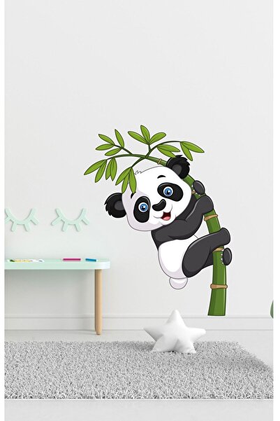 Sim Tasarım Bamboo And Panda Wall Sticker Colorful