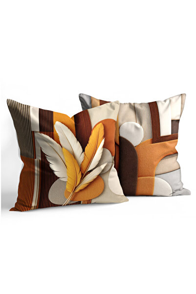 MUN HOME SET DE 2 HUSE DE SCAUN MODERNE CU MODEL ABSTRACT PORTOCALIU, CU FAȚĂ...