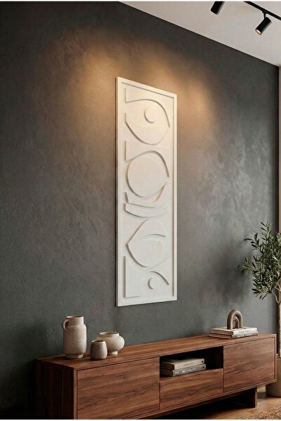 KEYWEL Modern Geometrik Ahşap Duvar Tablosu 100x30 cm