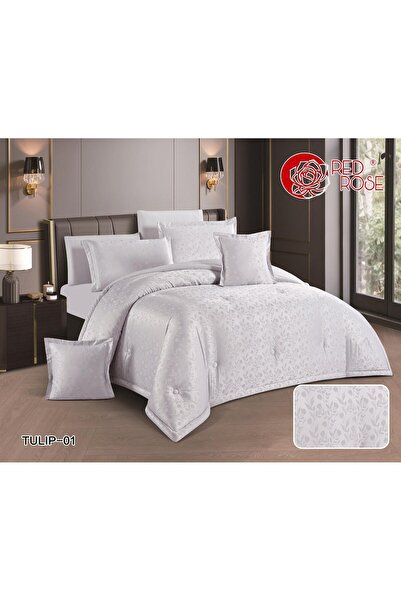 Red Rose لحاف توليب تصميم مودرن مايكروفايبر - مشجر (7 قطع) - نفرين - مقاس 240...