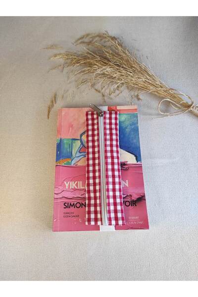 atolyeozyy Lastikli Fermuarlı Kalemlik, Deftere Takılan Kitap ayracı, Pötikare