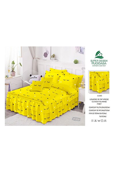 ANATOLIATEKSTILE Lenjerie de Pat Finet, 6 Piese| Set Complet Dormitor | Cearc...