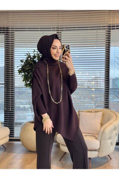 ALANURMODA Asimetrik Kesim Drapeli Tunik