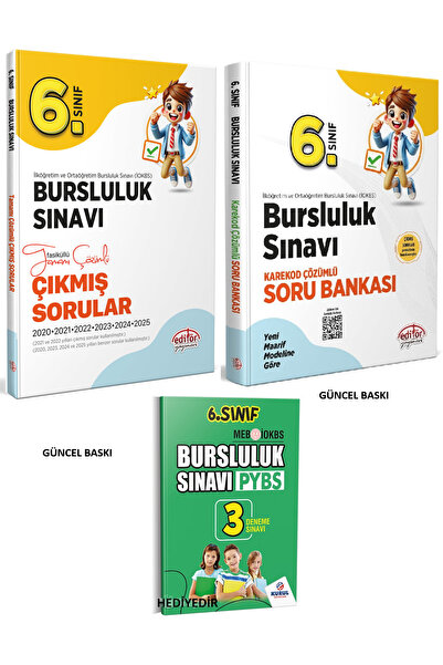 Editör Yayınevi Editör 6.Sınıf Bursluluk Sınavı Soru Bankası Karekod Çözümlü+...