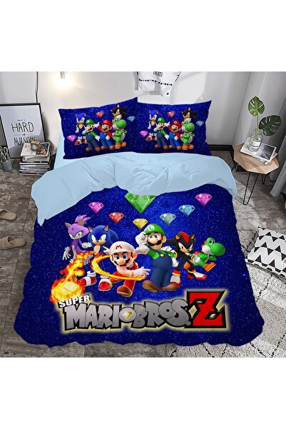 Home Nevresimhome Super Mario Double Bed Cotton 3D Digital Bedding Set