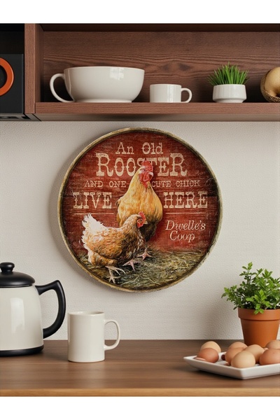 unique florya Διακοσμητικό τοίχου κουζίνας με θέμα το κόκορα και το κοτόπουλο...