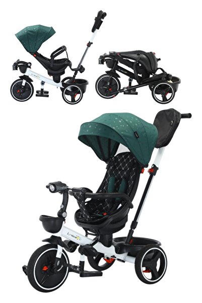 L-Sun Children's Tricycle, Reversible Seat, Sleeping Position, Foldable, Musi...