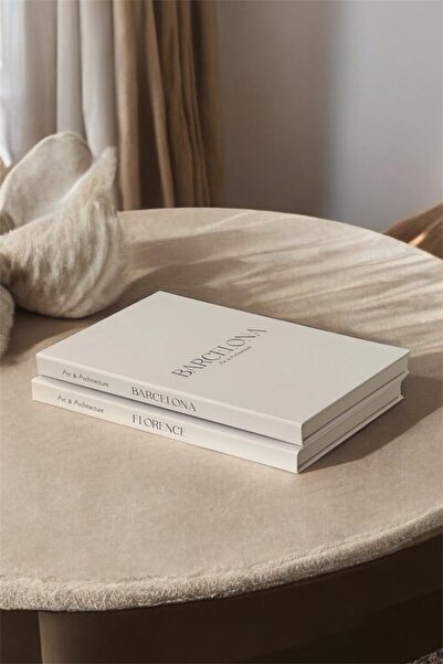 LİNECRAFT 2’li Dekoratif Kitap Kutu Seti İnce Dergi Barcelona,Florence, Dekor...