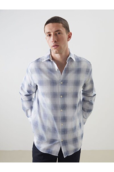 LC Waikiki Regular Fit Long Sleeve Plaid Poplin Men's Shirt