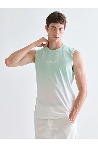 LC Waikiki Lcwaikiki Classic White Crew Neck Printed Men's Sleeveless T-Shirt