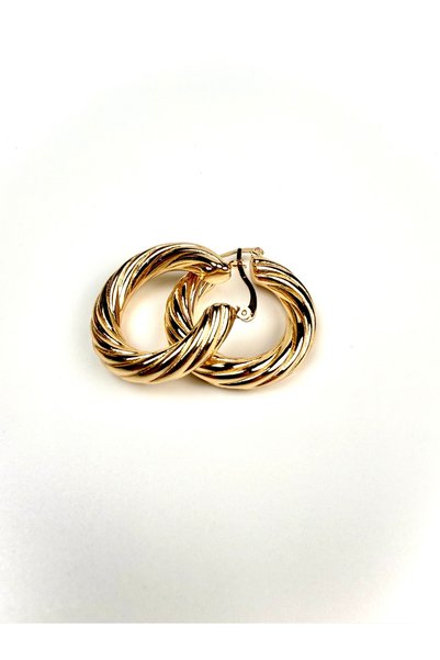 db DİLEK BAŞ TASARIM Auger Detailed Steel Hoop Earrings