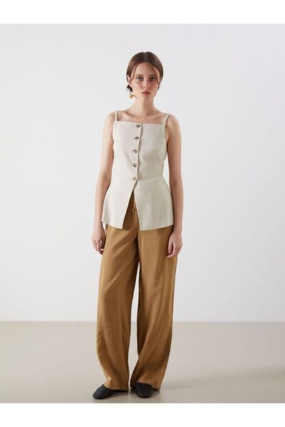 LC Waikiki Lcw Vision Yellow Elastic Waist Modal Blend Women's Trousers