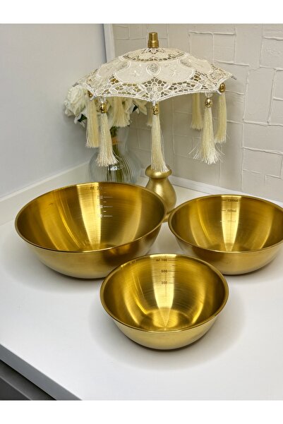 cicizuccaciye 3 Lü Gold Karıştırma Kabı