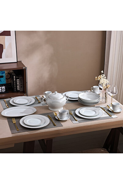 Malooki Golden Stardust Porcelain Dinner Set for 12 People, 64 Pieces, Modern...
