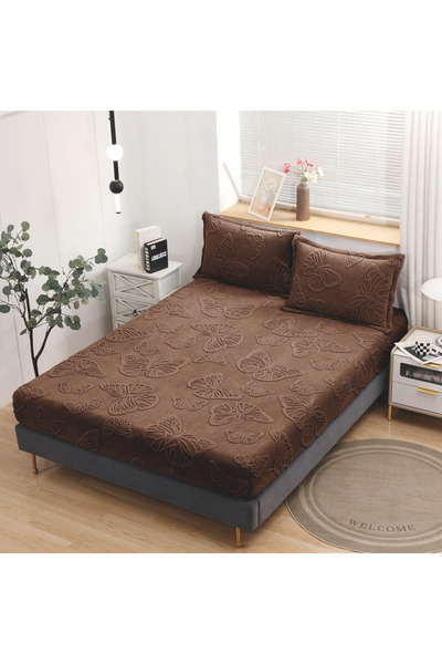 FIONNA.RO Husa Cocolino Fluturi Gofrati 180x200cm - Maro