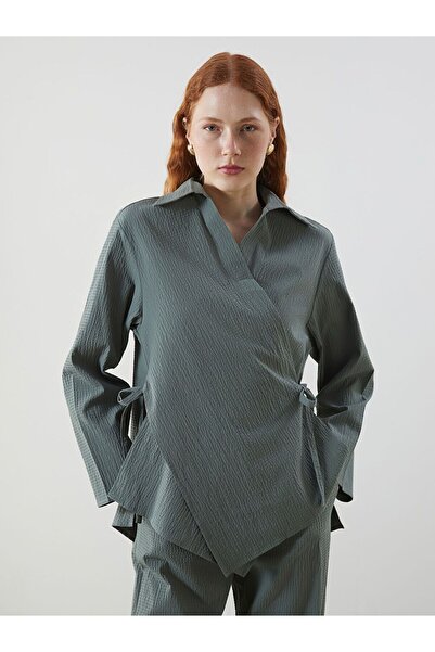 LC Waikiki Shawl Collar Textured Oversize Women's Kimono