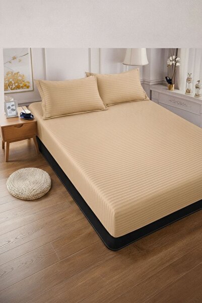 Casa Pucioasa Bed cover with 2 pillowcases, 180x200 cm, cream-colored damask ...