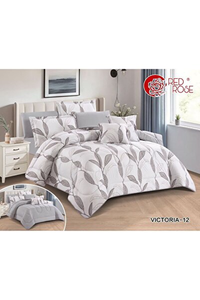 Red Rose Victoria Summer Double Bedspread Set, 8 Pieces