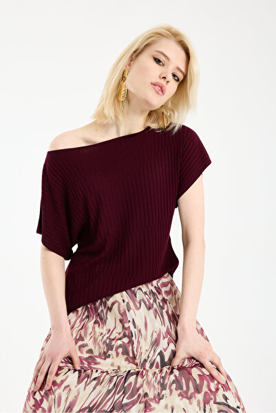 sumoda Women's Boat Neck Viscose Thread Short Sleeve Blouse