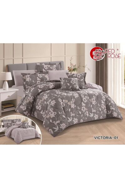 Red Rose VICTORIA Summer Bedspread Set (Double Size, 8 Pieces)