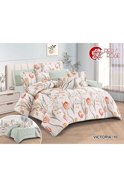 Red Rose VICTORIA Summer Bedspread Set (Double Size, 8 Pieces)