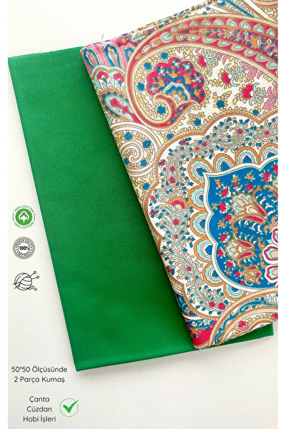 seyranat Çanta, Cüzdan, Hobi İşleri İçin 2 Adet 50 cm Yeşil ve Vintage, Otant...