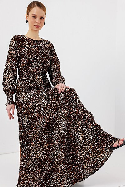 Hiccup Bdart Floral Maxi Dress with Buttoned Neckline