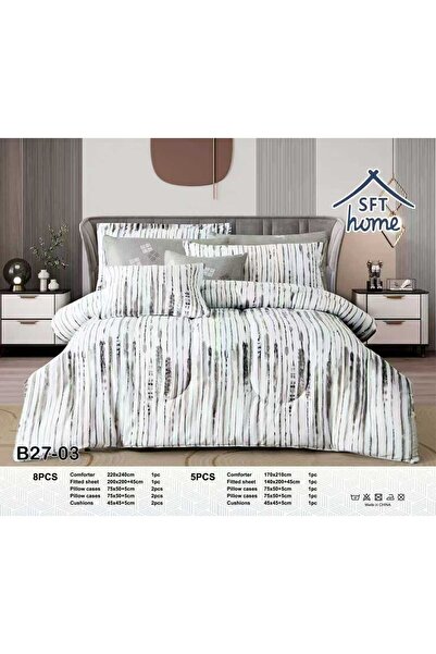 Graciana مفرش صيفي نفرين مايكروفايبر 8قطع ملمس حرير