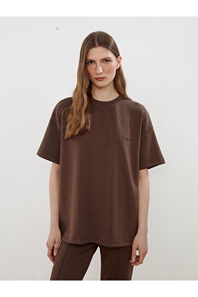 LC Waikiki Modal Blended Embroidered Oversize Women's T-Shirt