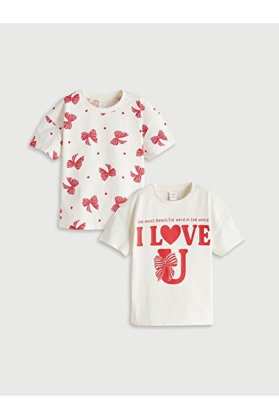 LC Waikiki Ribbon Detailed Girl's T-Shirt 2-Pack