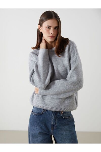 LC Waikiki Xside Gray Crew Neck Women's Knitwear Sweater