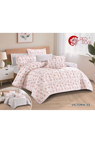Red Rose Victoria Summer Double Bedspread Set, 8 Pieces