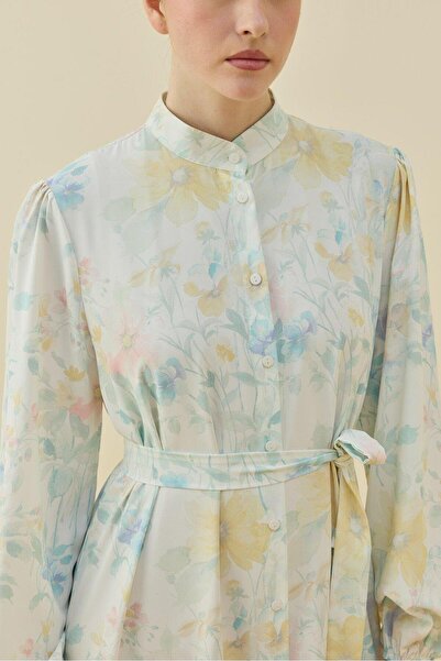 Merwish Floral Summer Dress 1720 Ecru